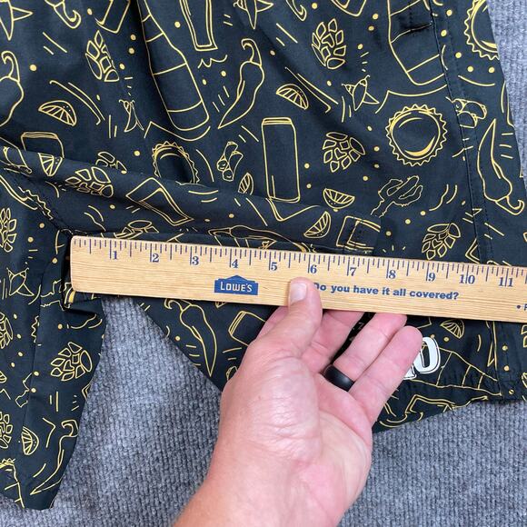 Modelo Swim Shorts Men's 2XL Black/Yellow Geometric Allover Lined Drawstring - Picture 5 of 10